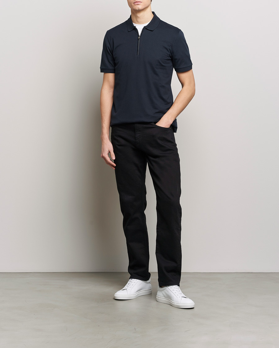 Herre | Polotrøjer | BOSS BLACK | Polston Half-Zip Piké Dark Blue