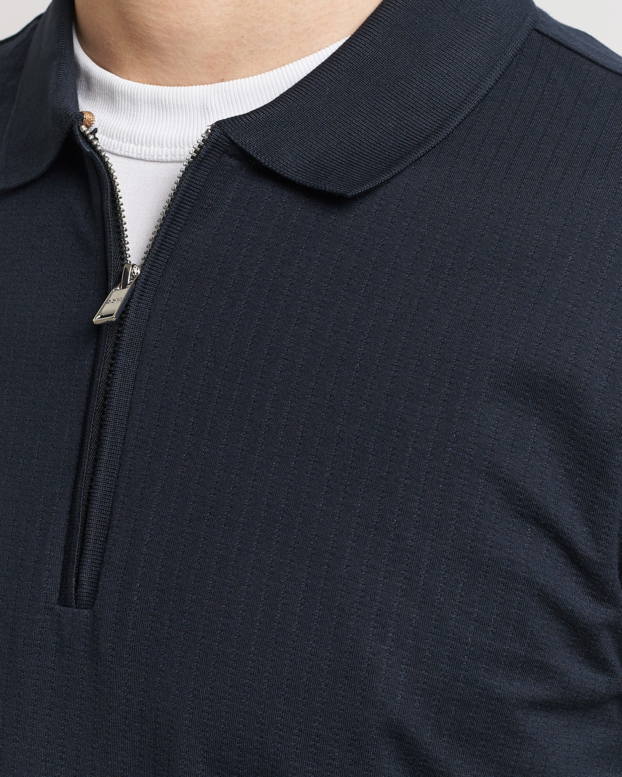 Herre | Polotrøjer | BOSS BLACK | Polston Half-Zip Piké Dark Blue