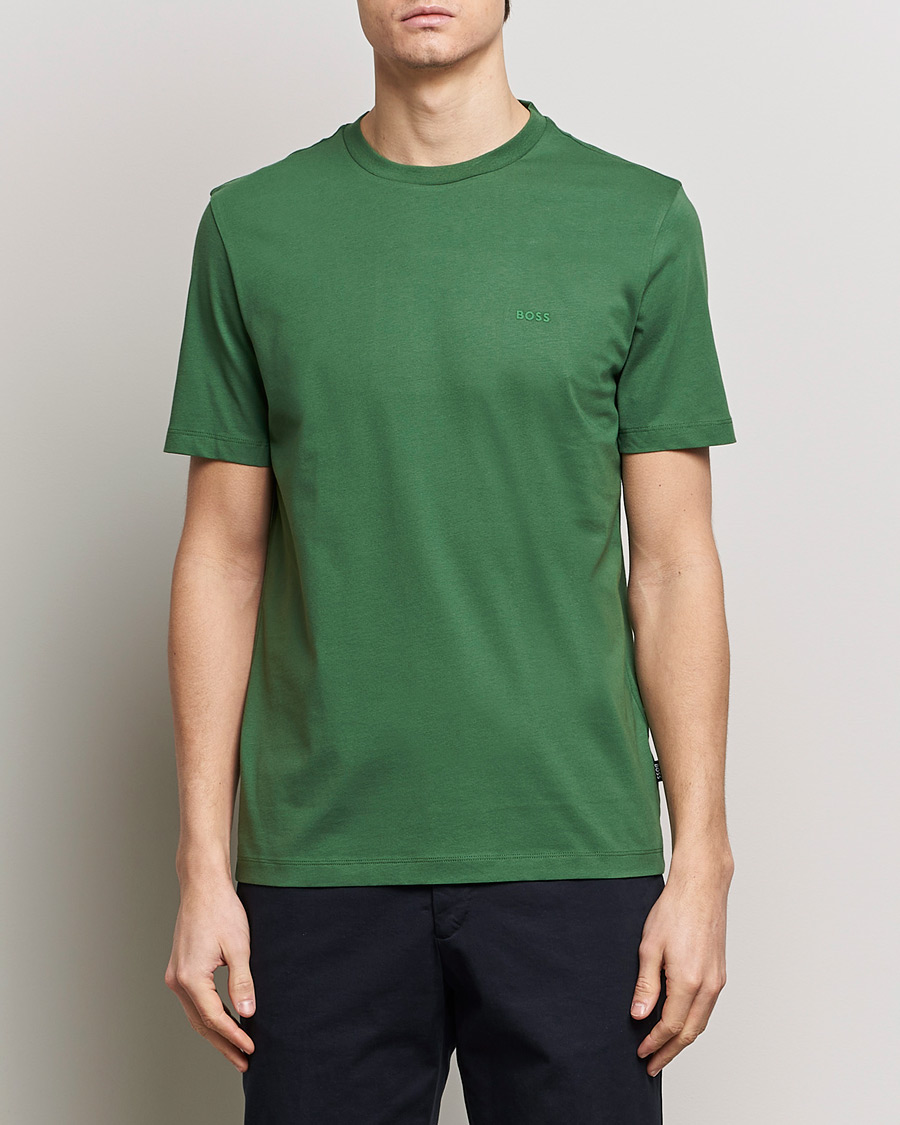 Herre | Loyalitetstilbud | BOSS BLACK | Thompson Crew Neck T-Shirt Open Green