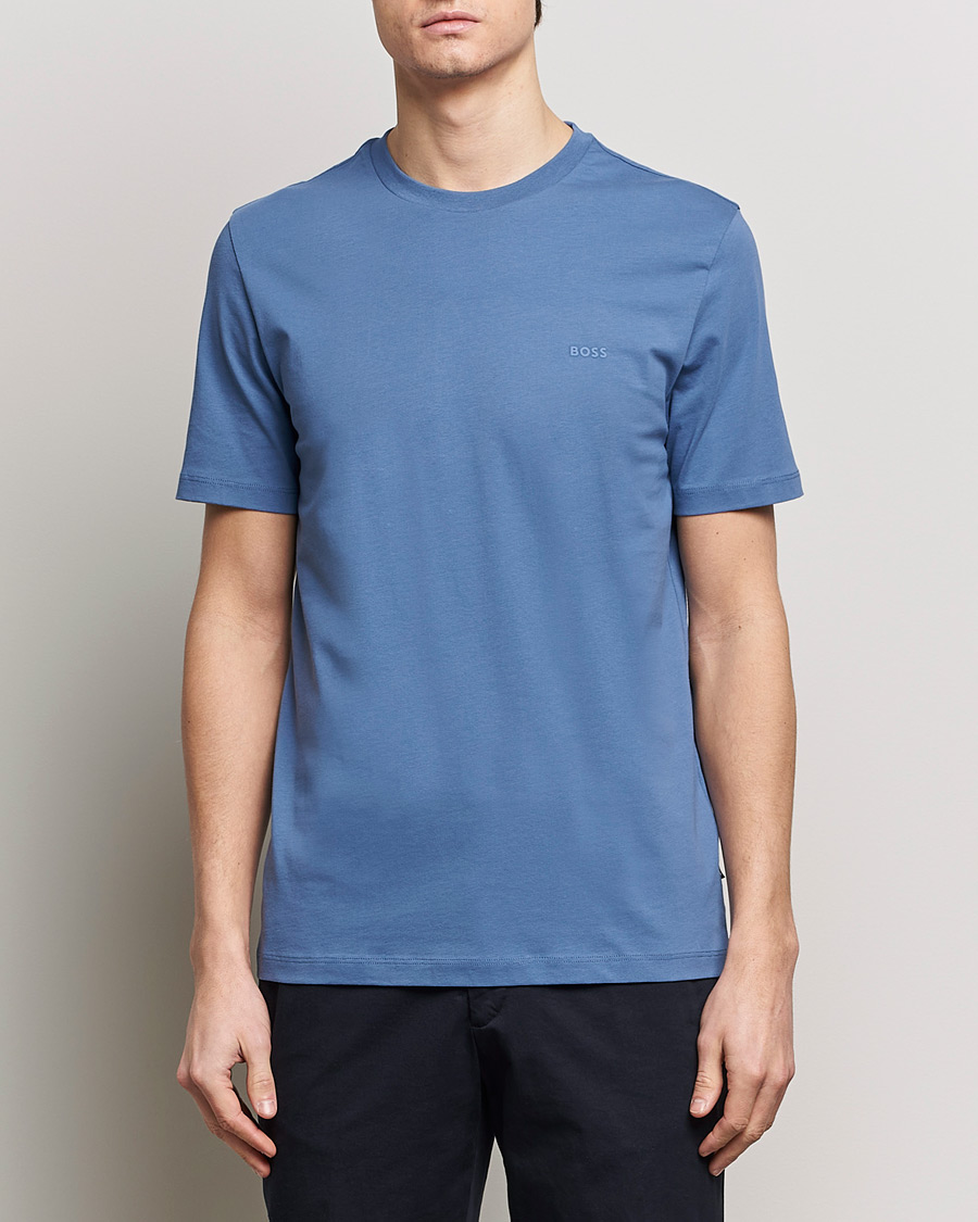 Herre |  | BOSS BLACK | Thompson Crew Neck T-Shirt Open Blue