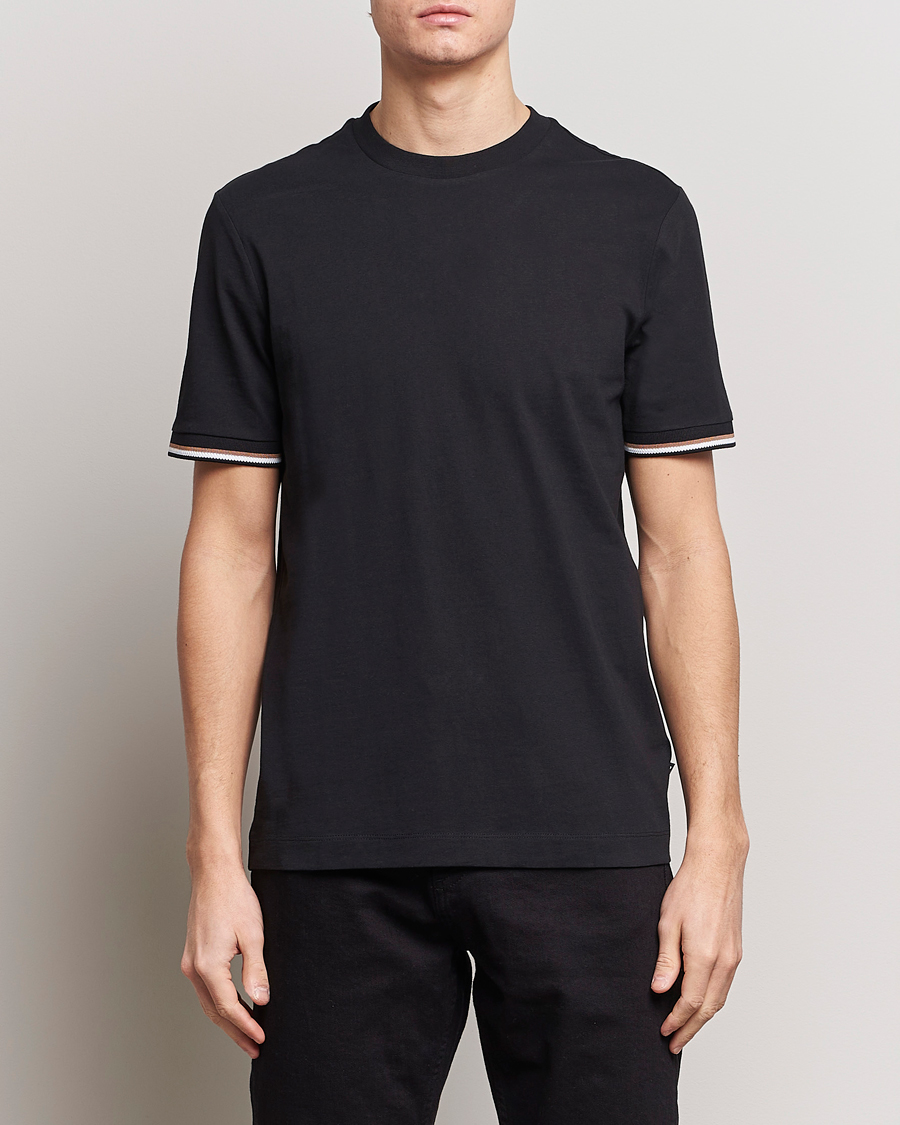 Herr | T-Shirts | BOSS BLACK | Thompson Tipped Crew Neck T-Shirt Black