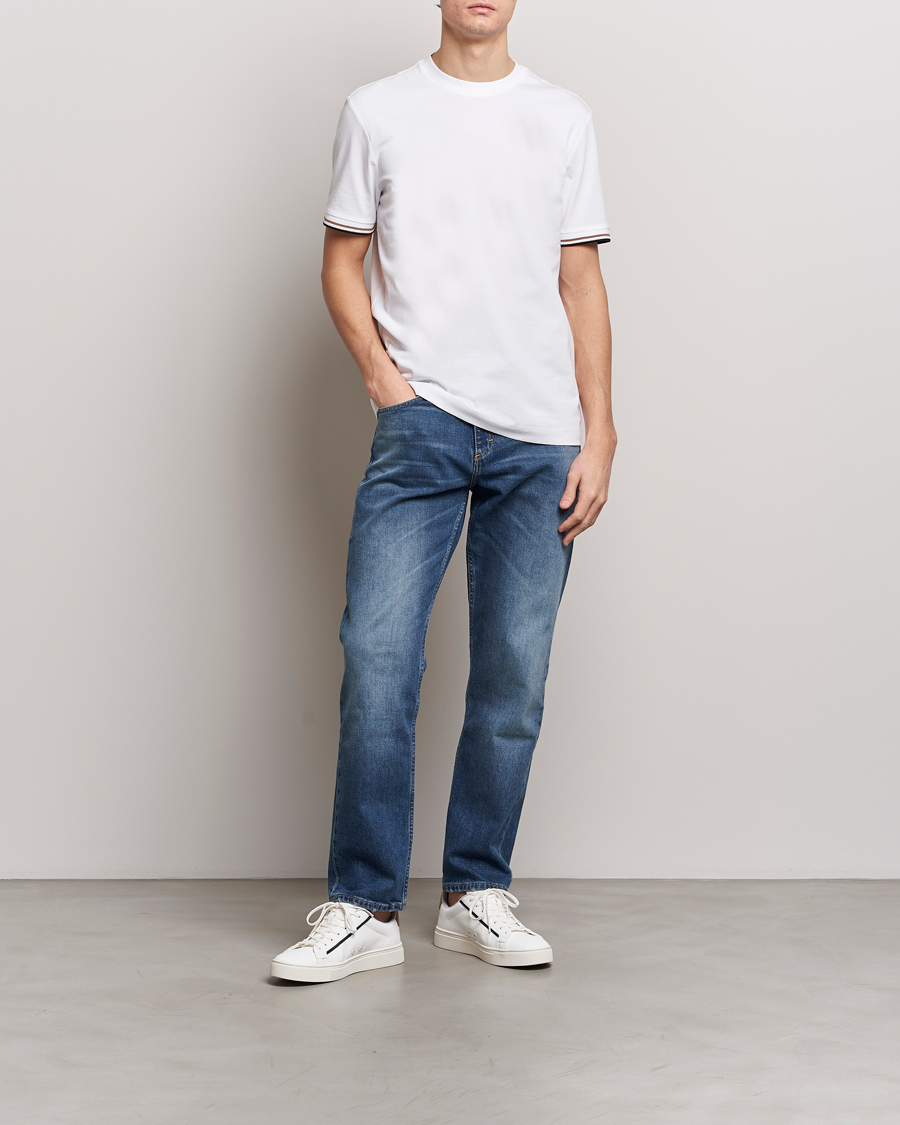 Herre | T-Shirts | BOSS BLACK | Thompson Tipped Crew Neck T-Shirt White