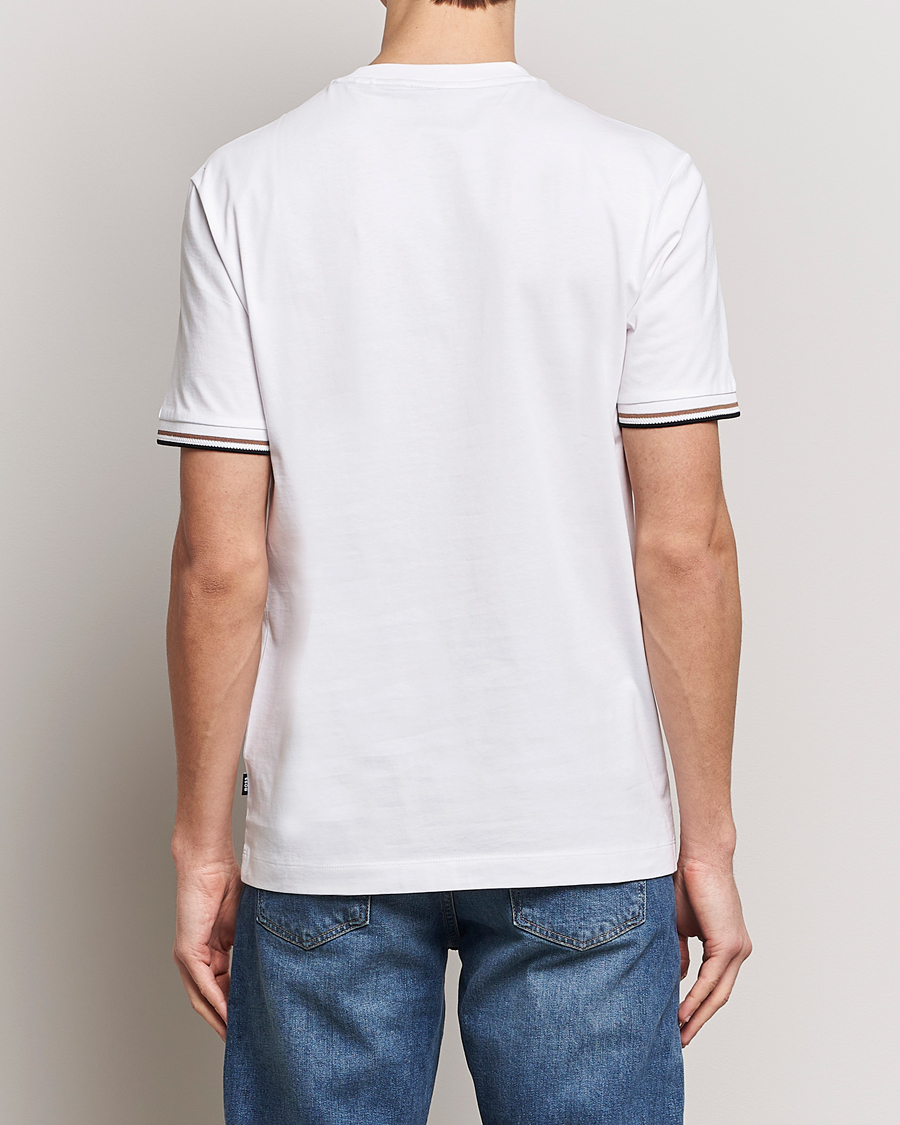 Herre | T-Shirts | BOSS BLACK | Thompson Tipped Crew Neck T-Shirt White