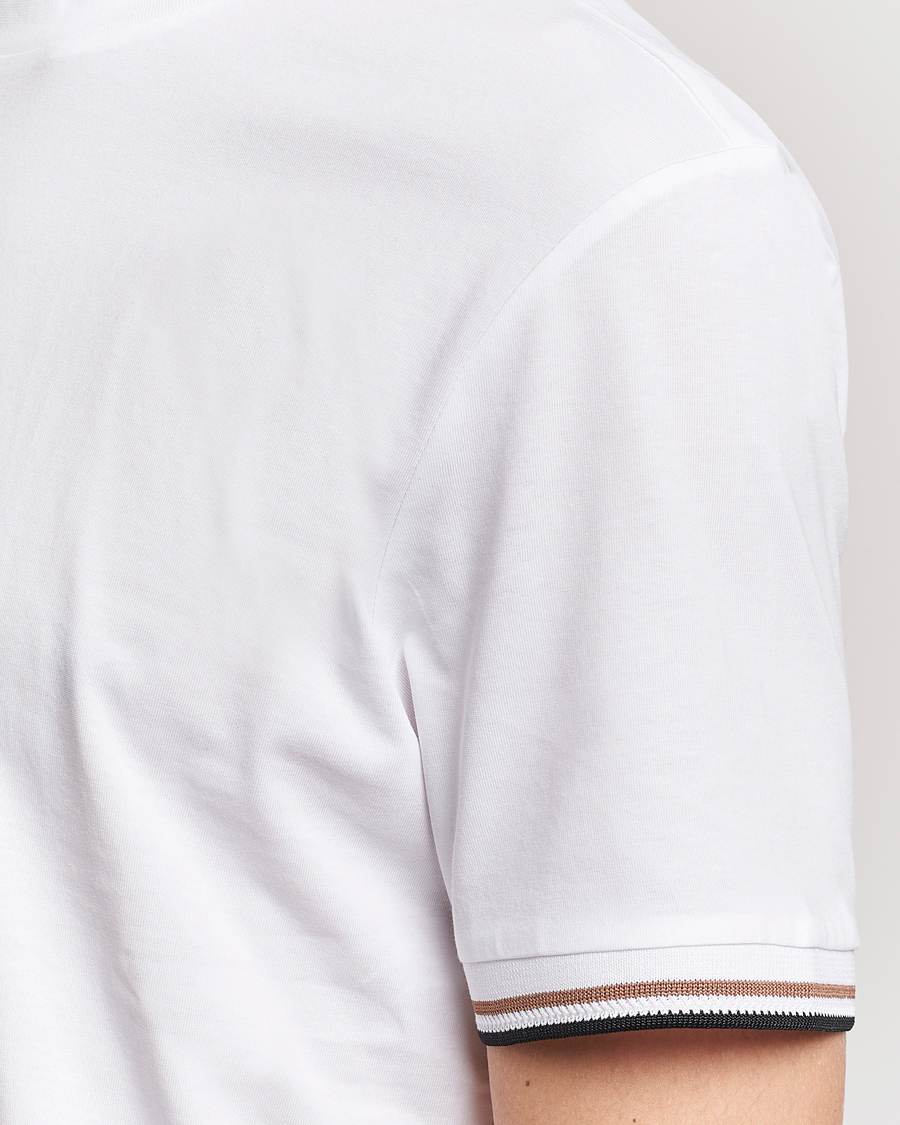 Herre | T-Shirts | BOSS BLACK | Thompson Tipped Crew Neck T-Shirt White