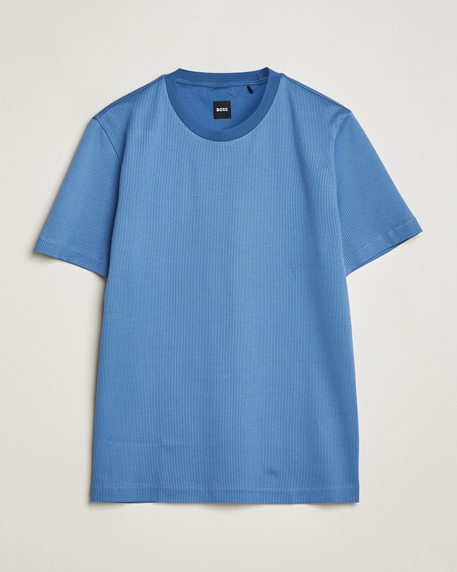 Herre |  | BOSS BLACK | Tiburt Crew Neck T-Shirt Open Blue