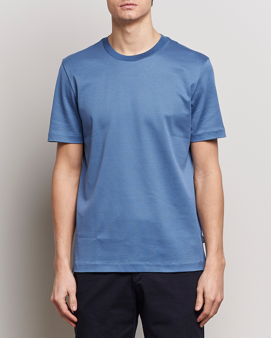 Herre | BOSS | BOSS BLACK | Tiburt Crew Neck T-Shirt Open Blue