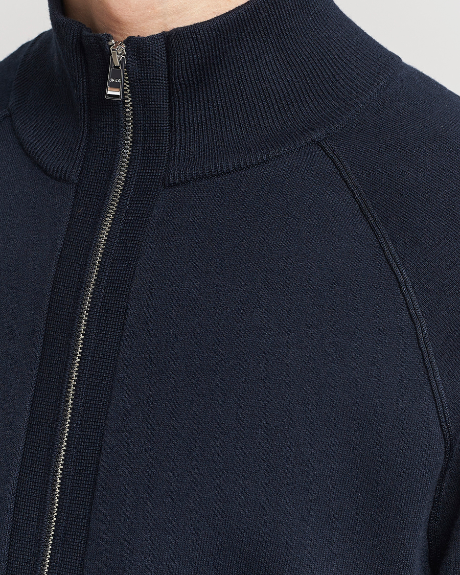 Herre | Trøjer | BOSS BLACK | Perrone Knitted Full-Zip Dark Blue