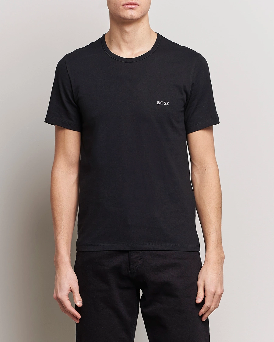 Herre | Tøj | BOSS BLACK | 3-Pack Crew Neck T-Shirt Black/White/Blue