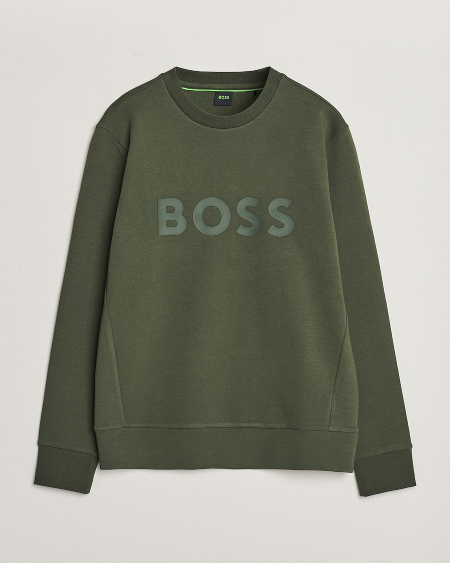 Herre |  | BOSS GREEN | Salbo Logo Sweatshirt Open Green