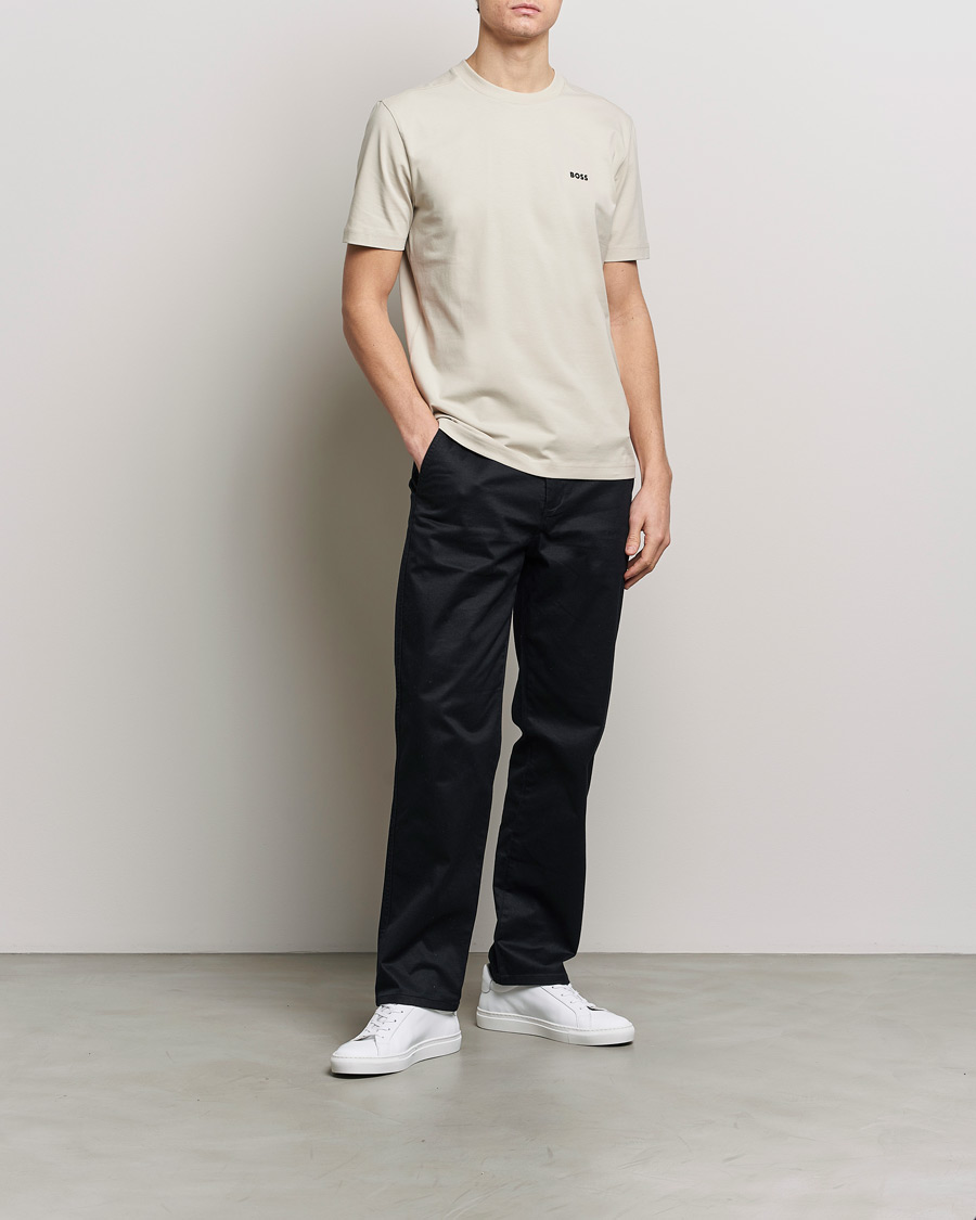 Herre | T-Shirts | BOSS GREEN | Crew Neck T-Shirt Light Beige