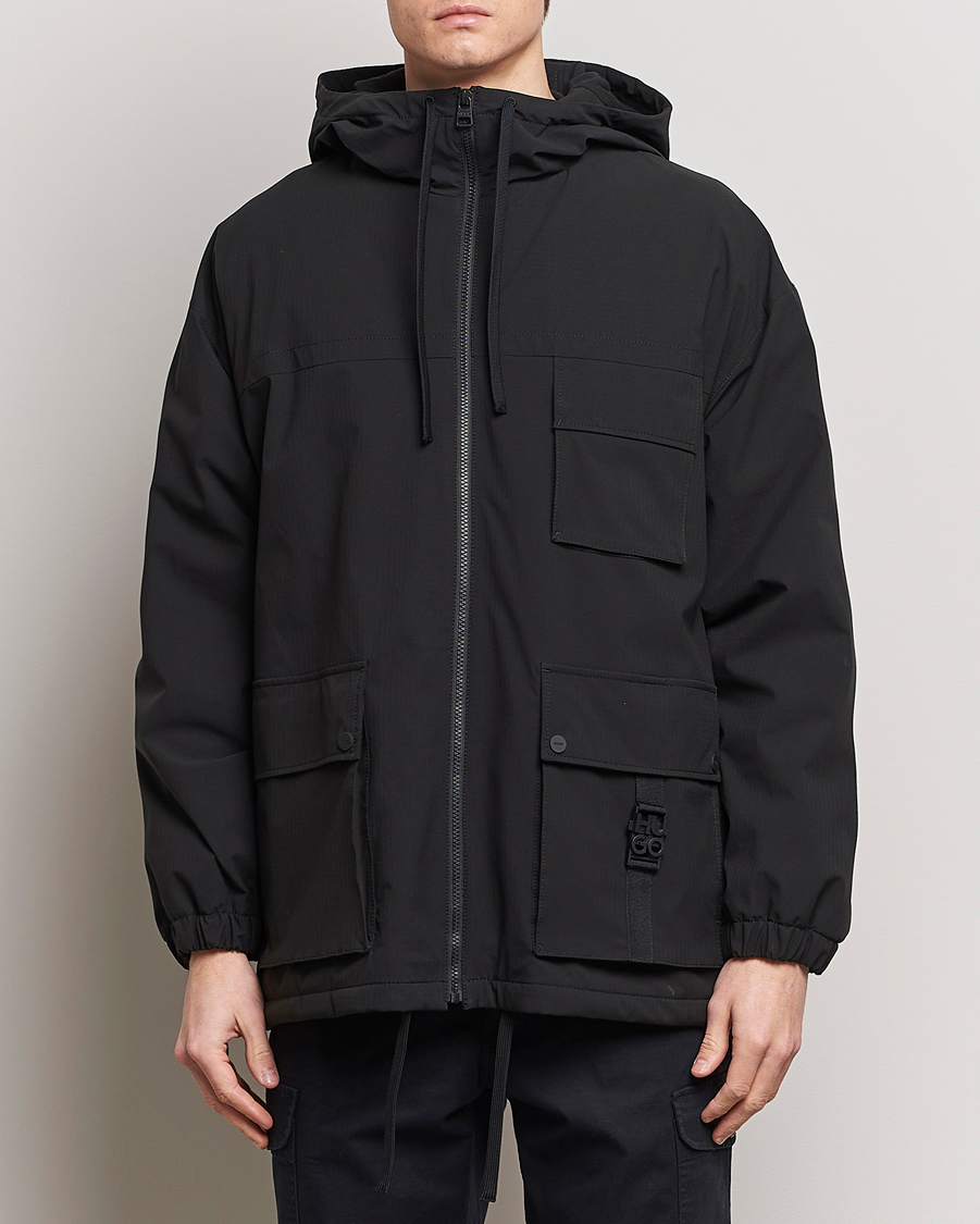 Herre | Casual jakker | HUGO | Borjo Hooded Jacket Black