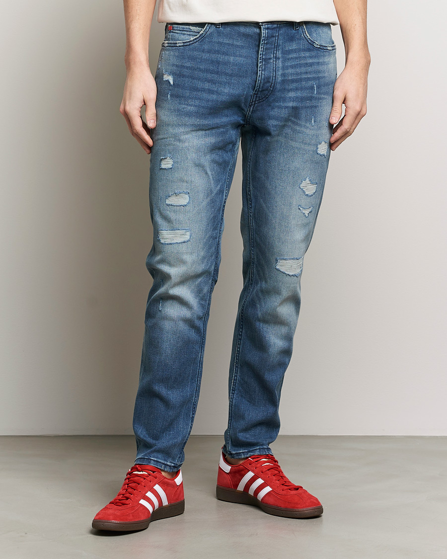 Herre | Tøj | HUGO | 634 Tapered Fit Stretch Jeans Bright Blue