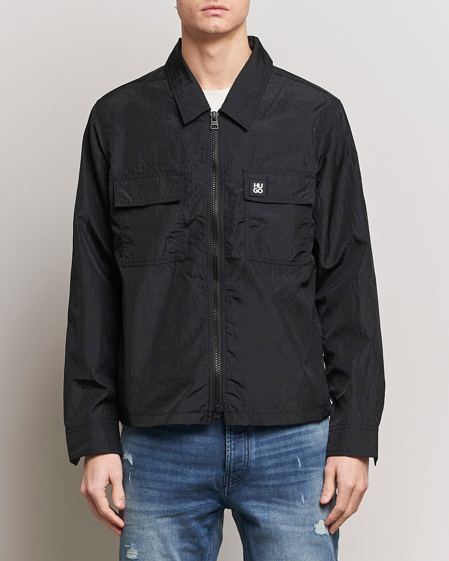 Herre | Casual | HUGO | Emalo Full-Zip Overshirt Black