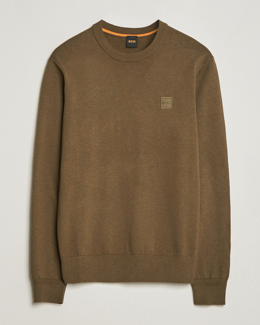 Herre | Trøjer | BOSS ORANGE | Kanovano Knitted Sweater Open Green