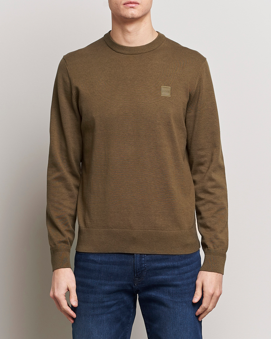 Herre | Trøjer | BOSS ORANGE | Kanovano Knitted Sweater Open Green