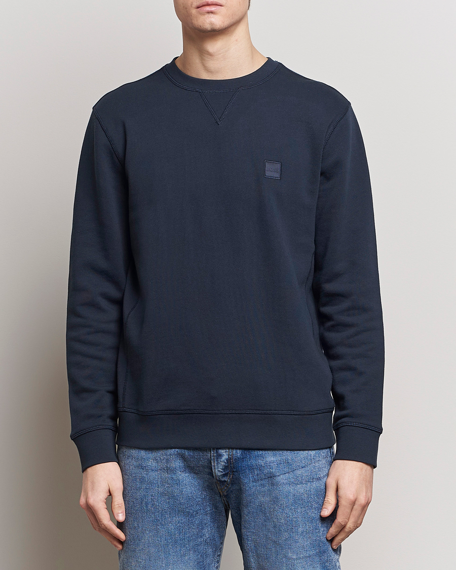 Herre | Tøj | BOSS ORANGE | Westart Logo Sweatshirt Dark Blue