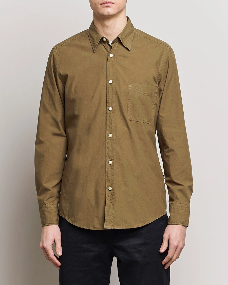 Herre | BOSS ORANGE | BOSS ORANGE | Relegant Cotton Pocket Shirt Open Green