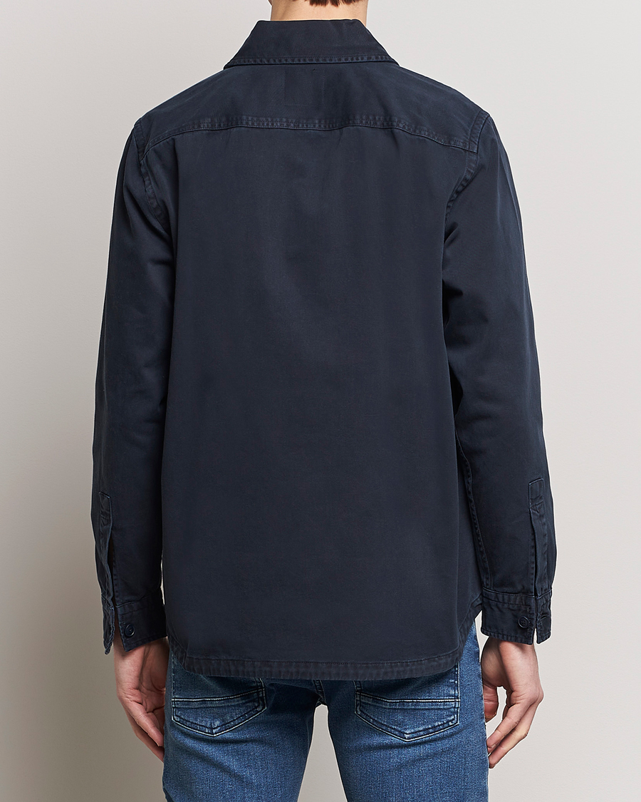 Herre | Skjorter | BOSS ORANGE | Locky Cotton Overshirt Dark Blue