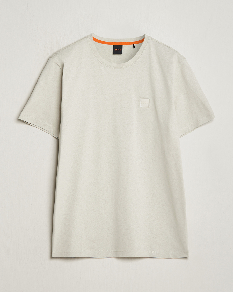 Herre | T-Shirts | BOSS ORANGE | Tales Logo Crew Neck T-Shirt Light Beige