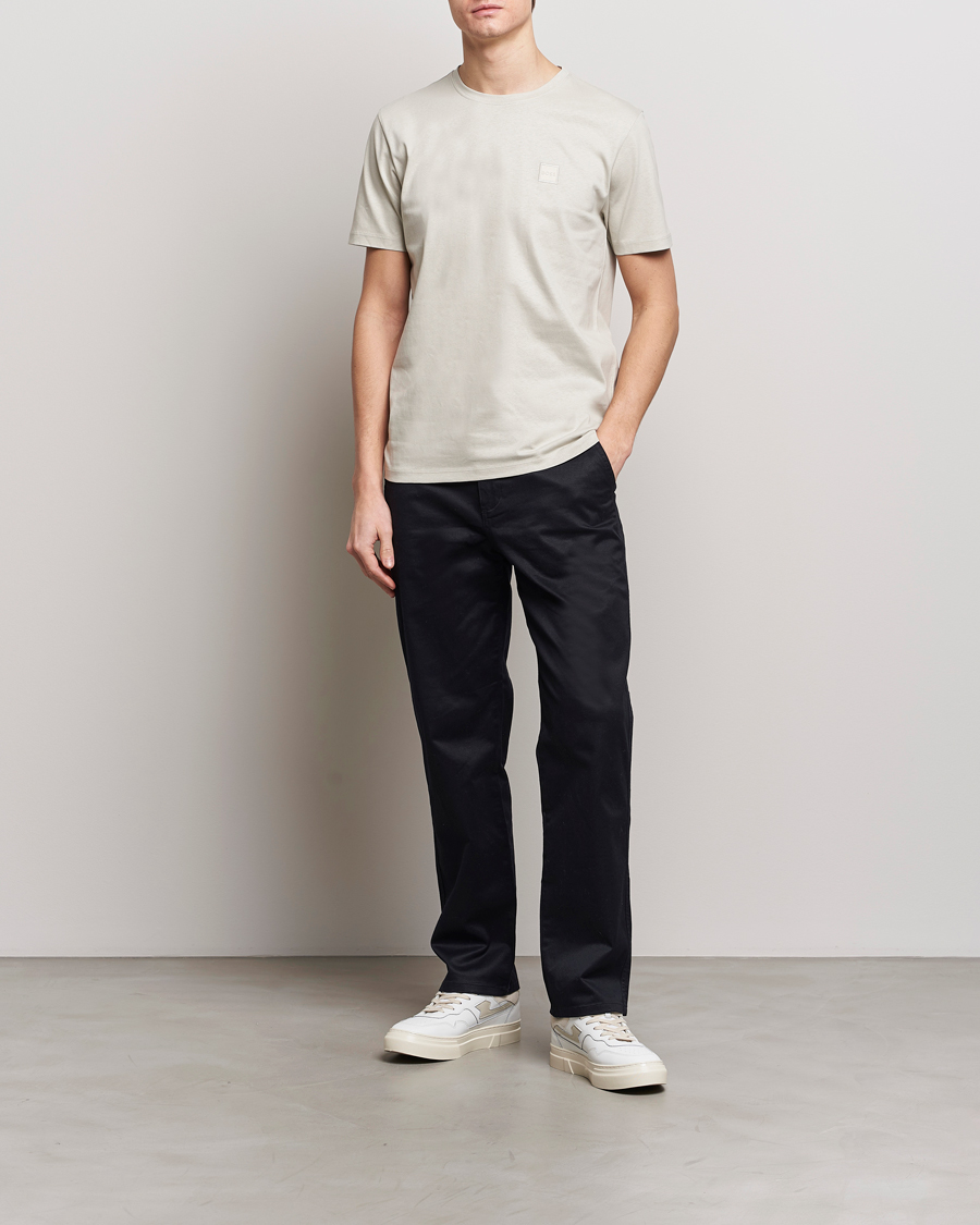 Herre | T-Shirts | BOSS ORANGE | Tales Logo Crew Neck T-Shirt Light Beige