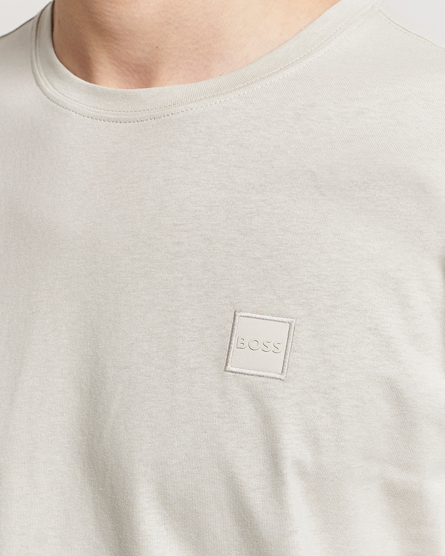 Herre | T-Shirts | BOSS ORANGE | Tales Logo Crew Neck T-Shirt Light Beige