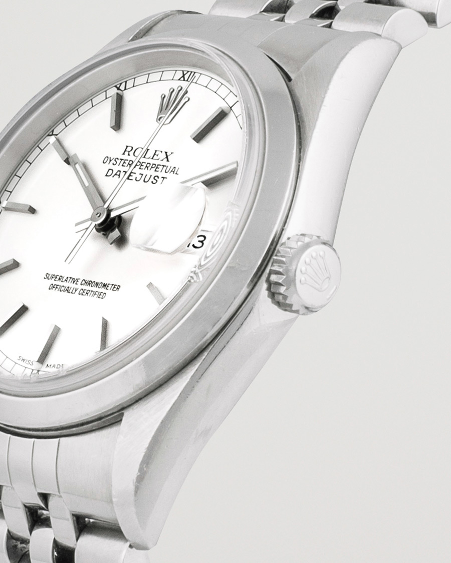 Herre | Rolex Pre-Owned Datejust 16200 Oystert Perpetual Steel Silver | Rolex Pre-Owned | Datejust 16200 Oystert Perpetual Steel Silver