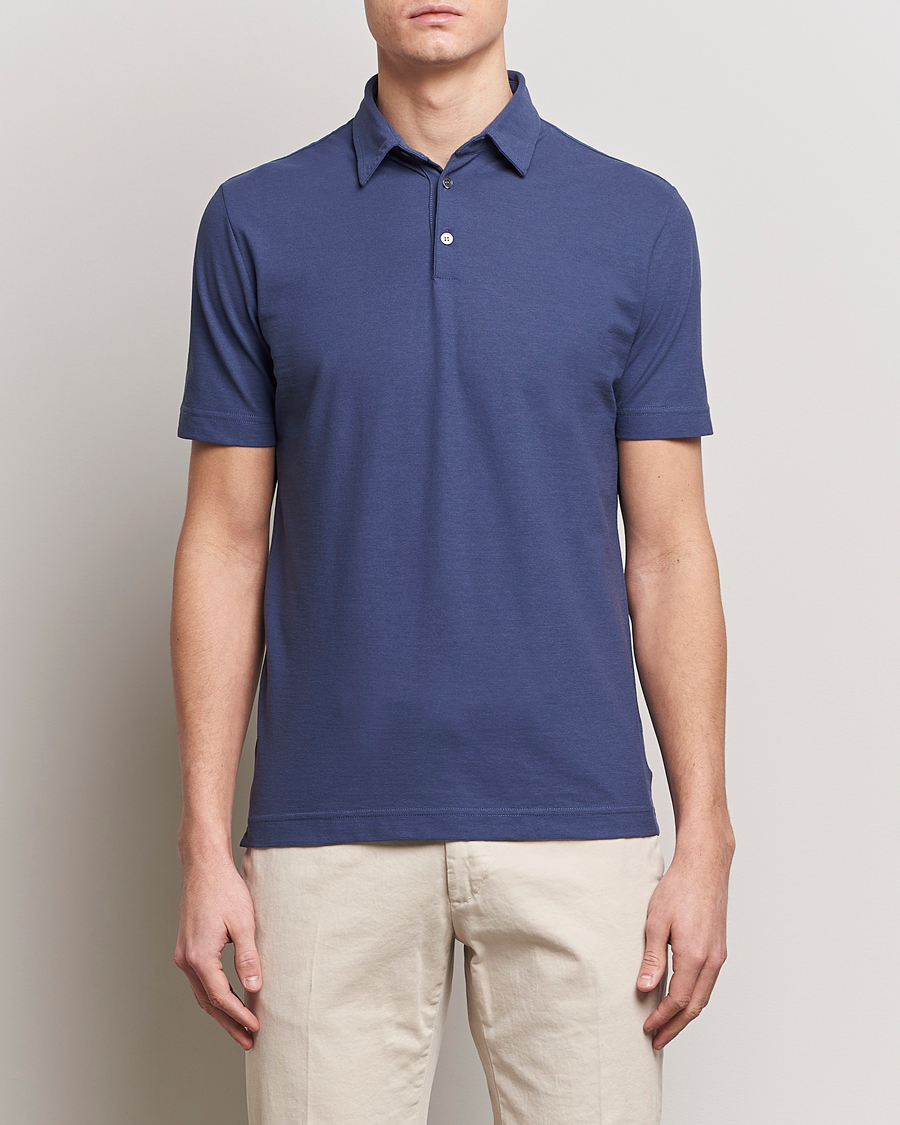 Herre | Polotrøjer | Zanone | Ice Cotton Polo Steel Blue