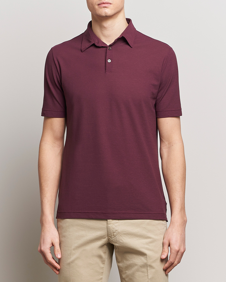 Herre | Tøj | Zanone | Ice Cotton Polo Burgundy