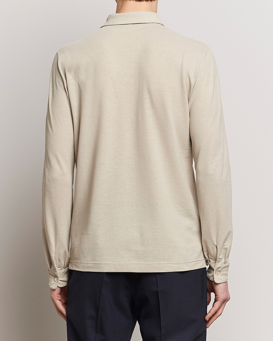 Herre | Trøjer | Zanone | Ice Cotton Long Sleeve Polo Beige