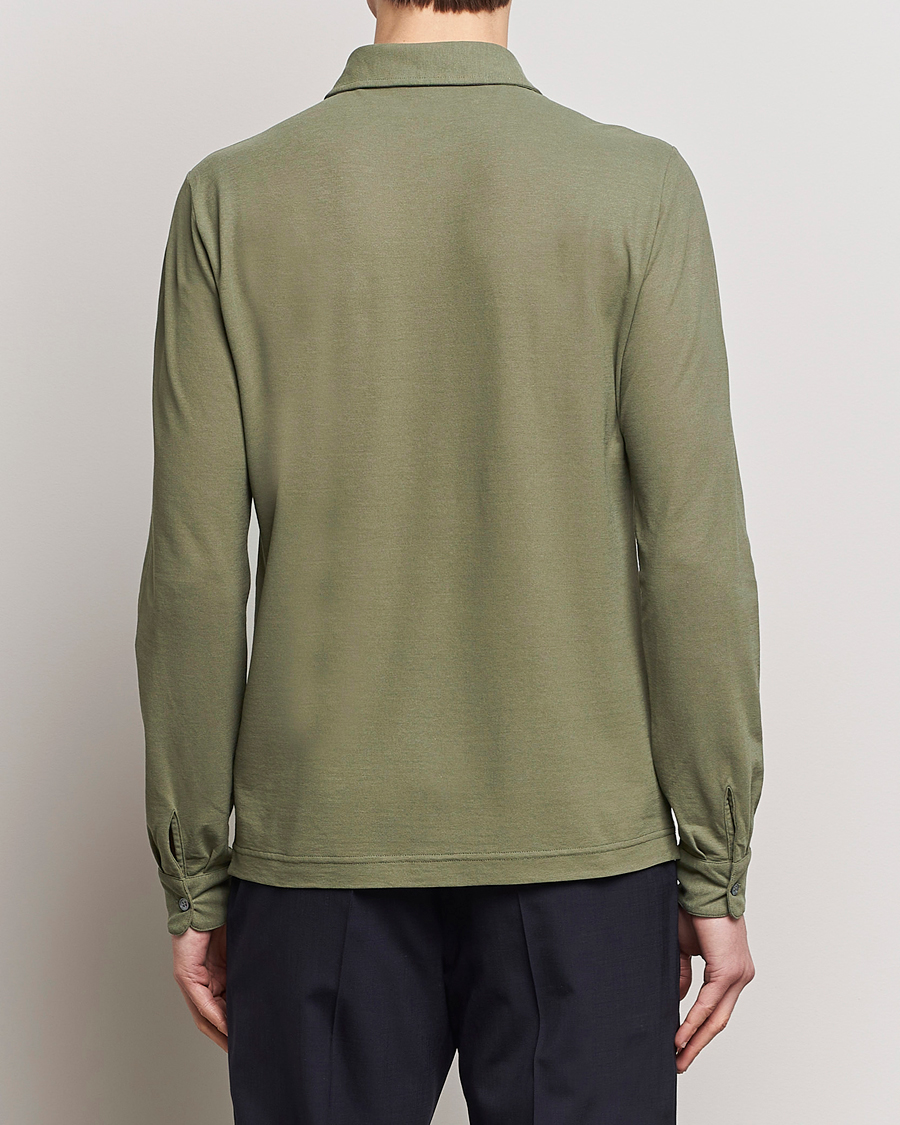 Herre | Trøjer | Zanone | Ice Cotton Long Sleeve Polo Olive