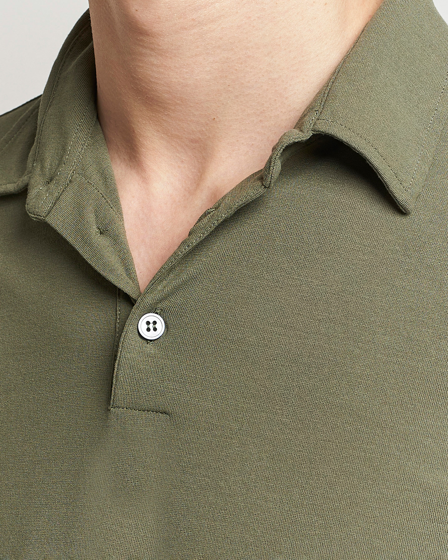 Herre | Trøjer | Zanone | Ice Cotton Long Sleeve Polo Olive