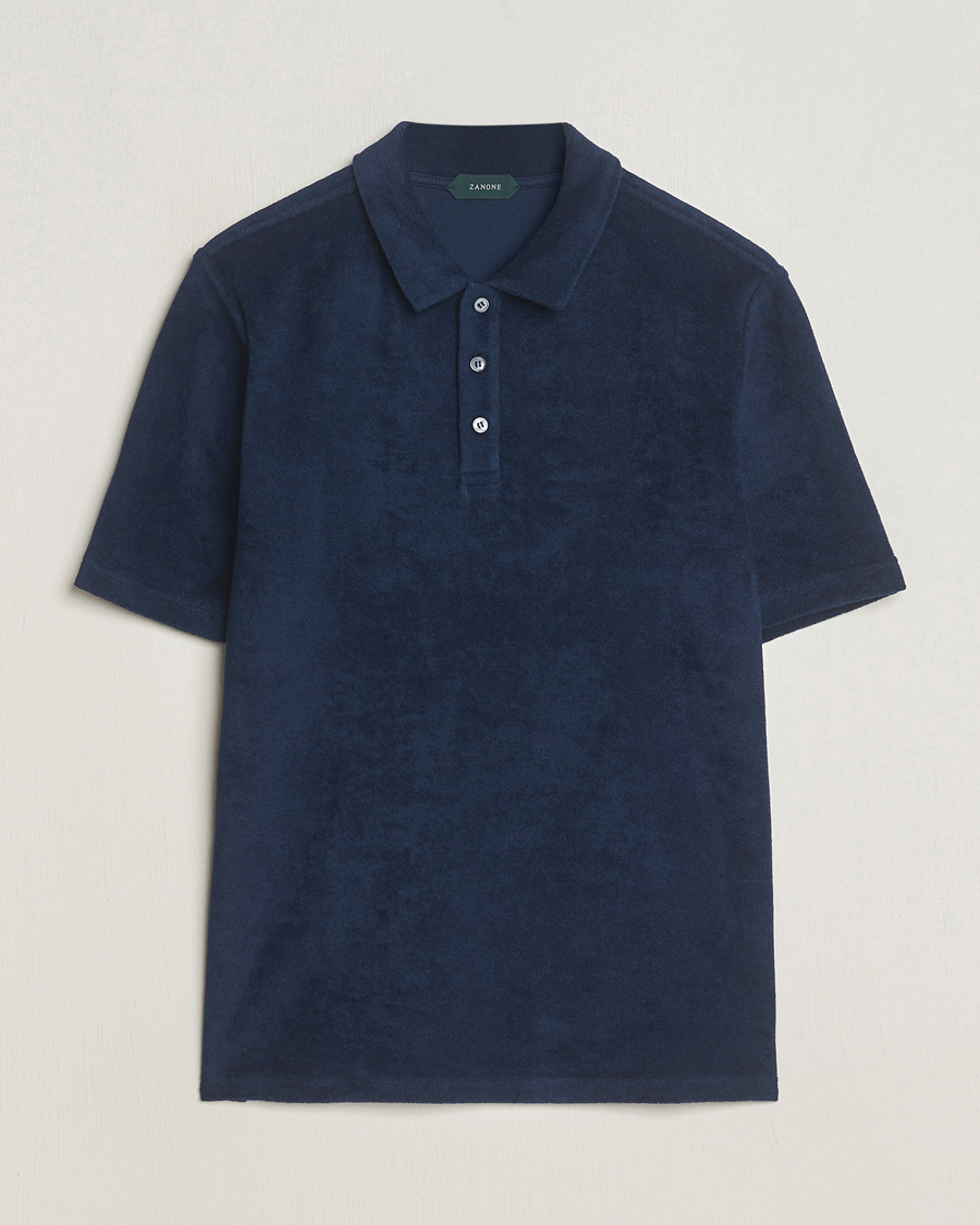 Herre | Polotrøjer | Zanone | Terry Cotton Polo Navy