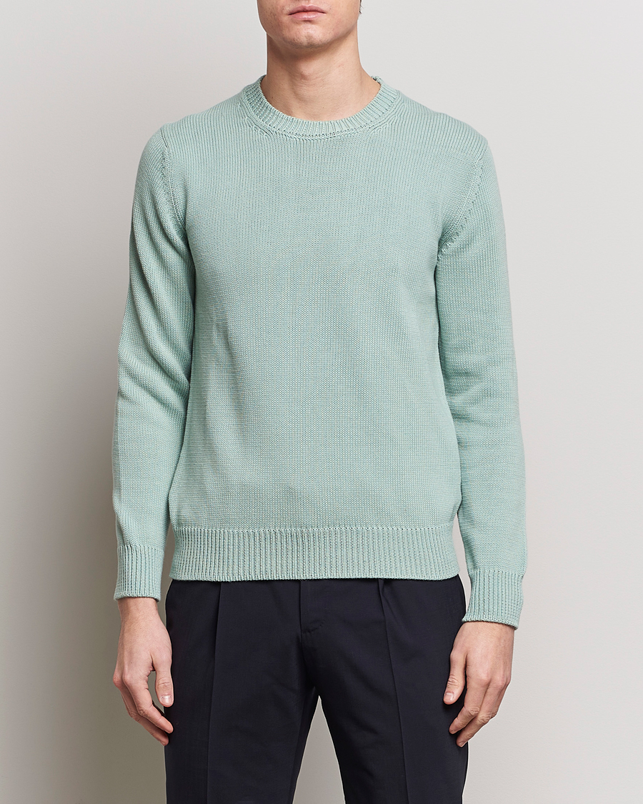 Herre | Afdelinger | Zanone | Soft Cotton Crewneck Sweater Mint