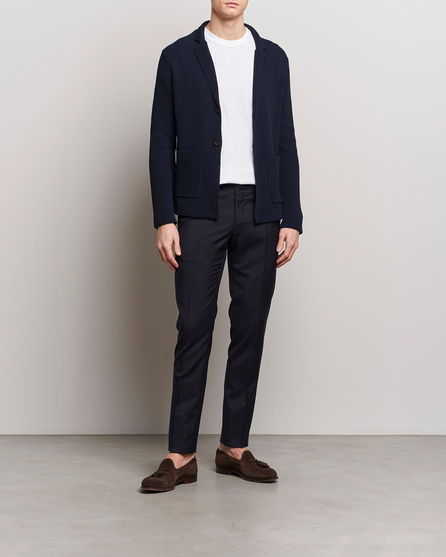 Herre | Blazere & jakker | Zanone | Cotton Rib Knitted Blazer Navy