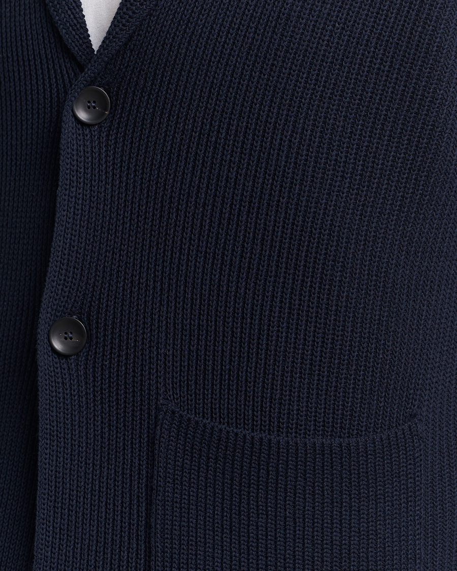 Herre | Blazere & jakker | Zanone | Cotton Rib Knitted Blazer Navy