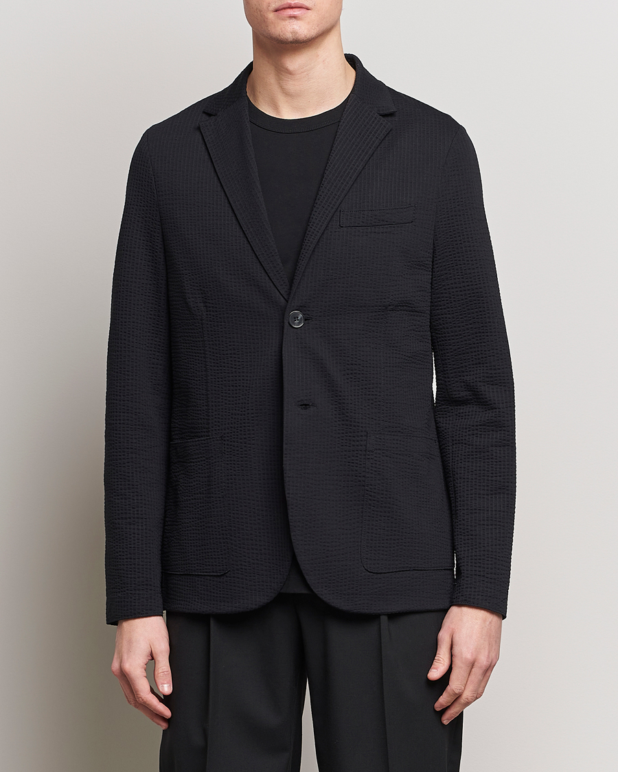 Herre | Tøj | Harris Wharf London | Coolmax Seersucker Blazer Black