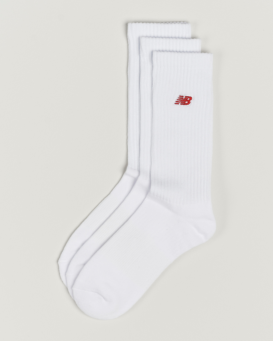 Herre | Undertøj | New Balance | 3-Pack Patch Logo Socks White