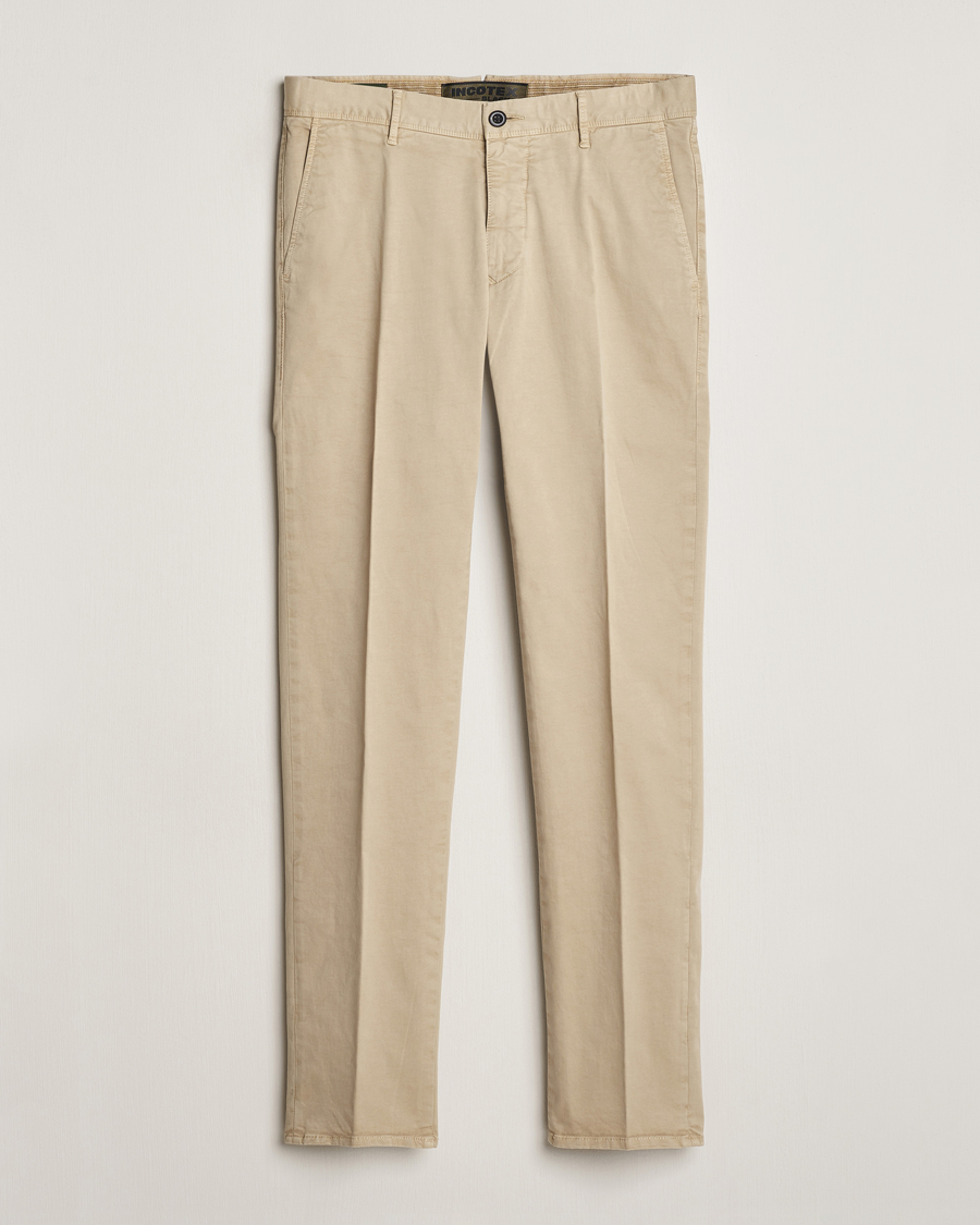 Herr |  | Incotex | Slim Fit Garment Dyed Slacks Light Beige