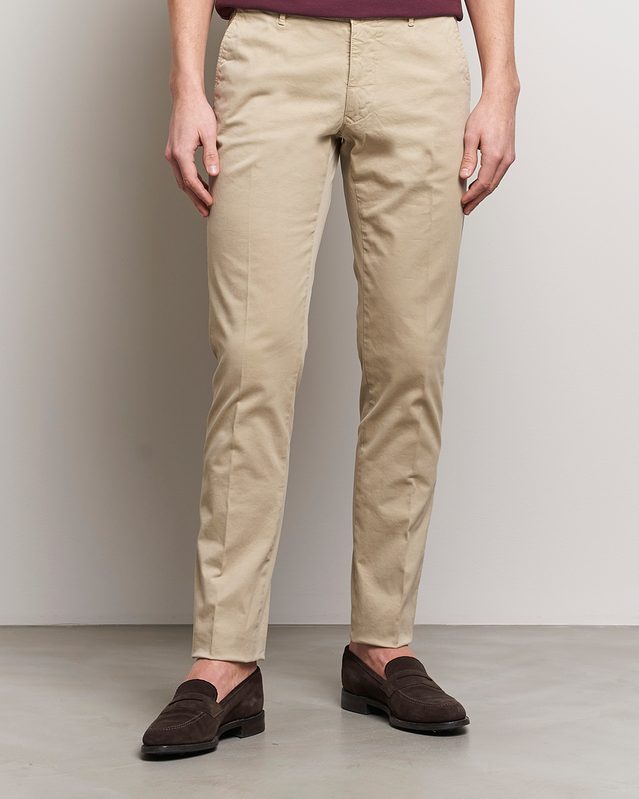 Herre | Tøj | Incotex | Slim Fit Garment Dyed Slacks Light Beige