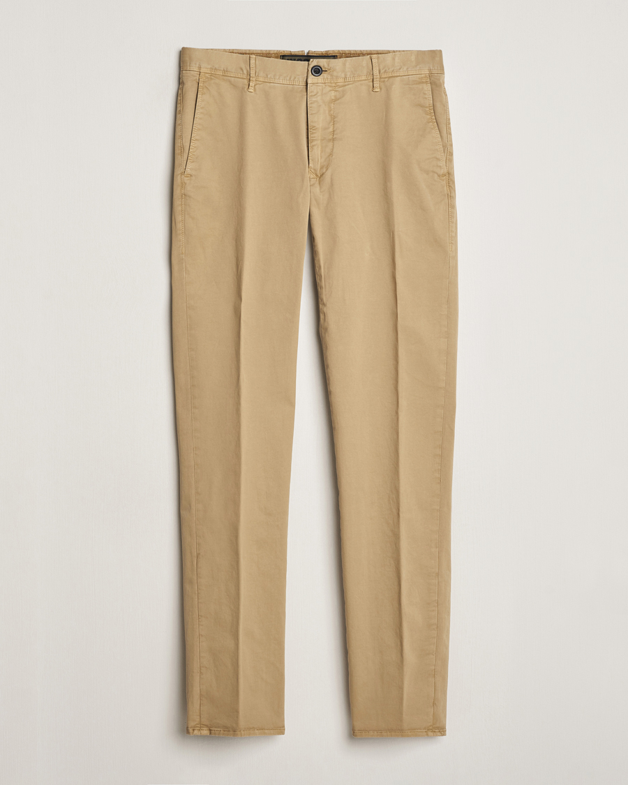 Herre | Bukser | Incotex | Slim Fit Garment Dyed Slacks Beige