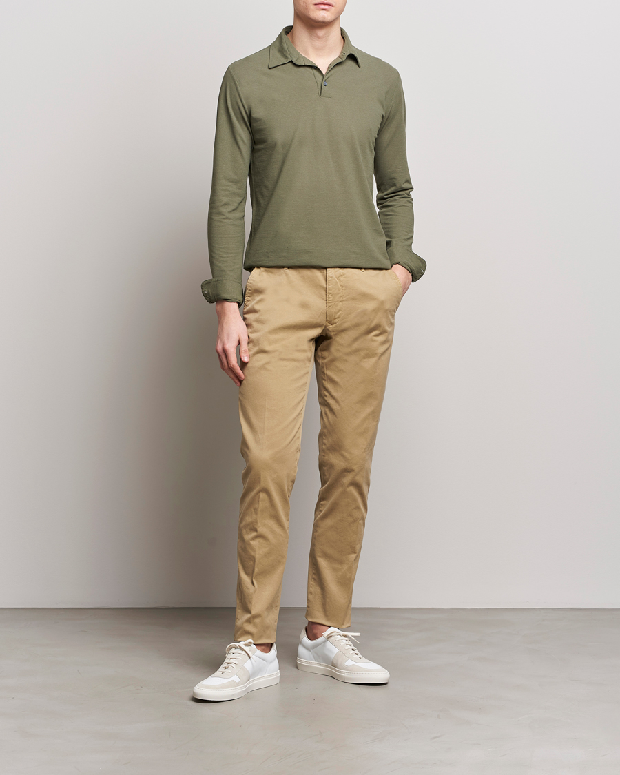 Herre | Bukser | Incotex | Slim Fit Garment Dyed Slacks Beige