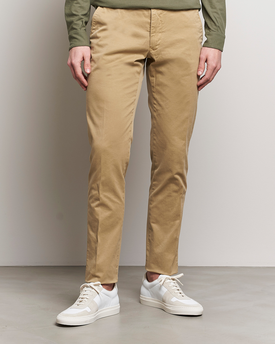 Herre | Afdelinger | Incotex | Slim Fit Garment Dyed Slacks Beige