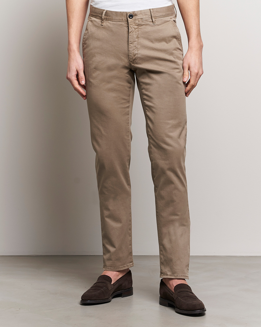 Herre | Incotex | Incotex | Slim Fit Garment Dyed Slacks Dark Brown