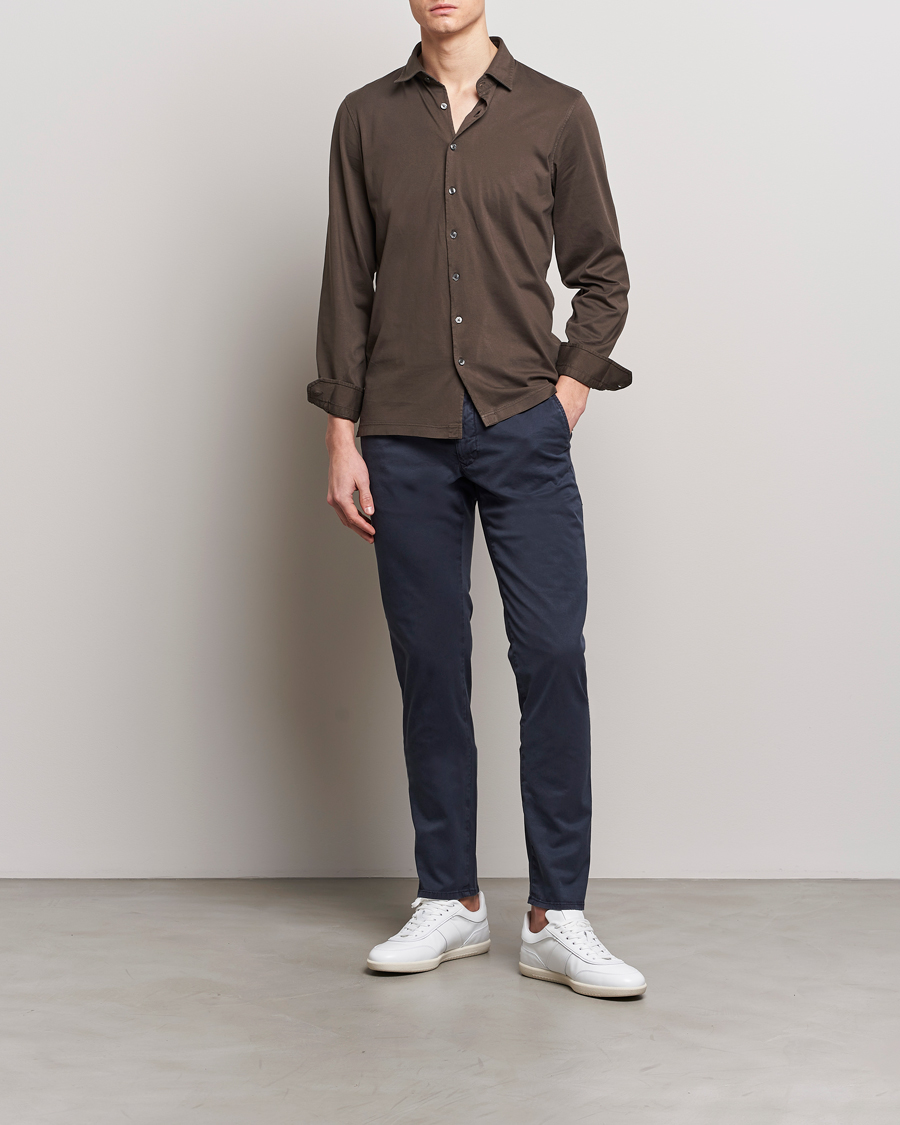 Herre | Bukser | Incotex | Slim Fit Garment Dyed Slacks Navy