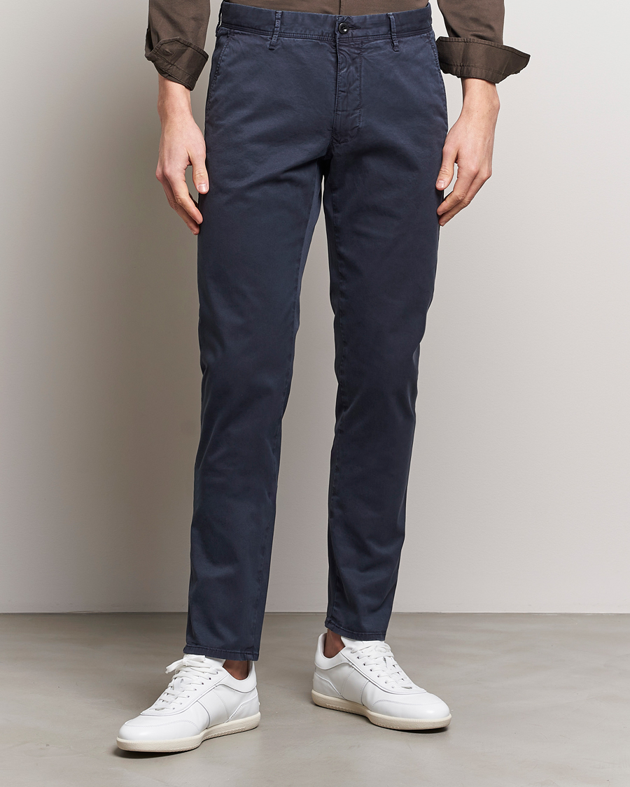 Herre | Tøj | Incotex | Slim Fit Garment Dyed Slacks Navy