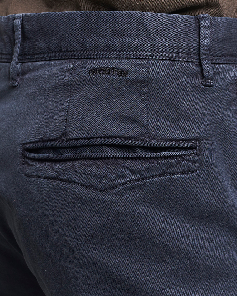 Herre | Bukser | Incotex | Slim Fit Garment Dyed Slacks Navy
