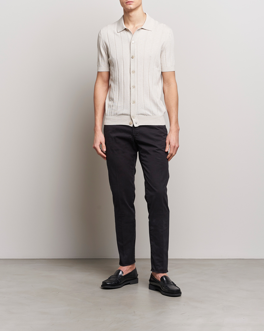 Herre | Bukser | Incotex | Slim Fit Garment Dyed Slacks Black