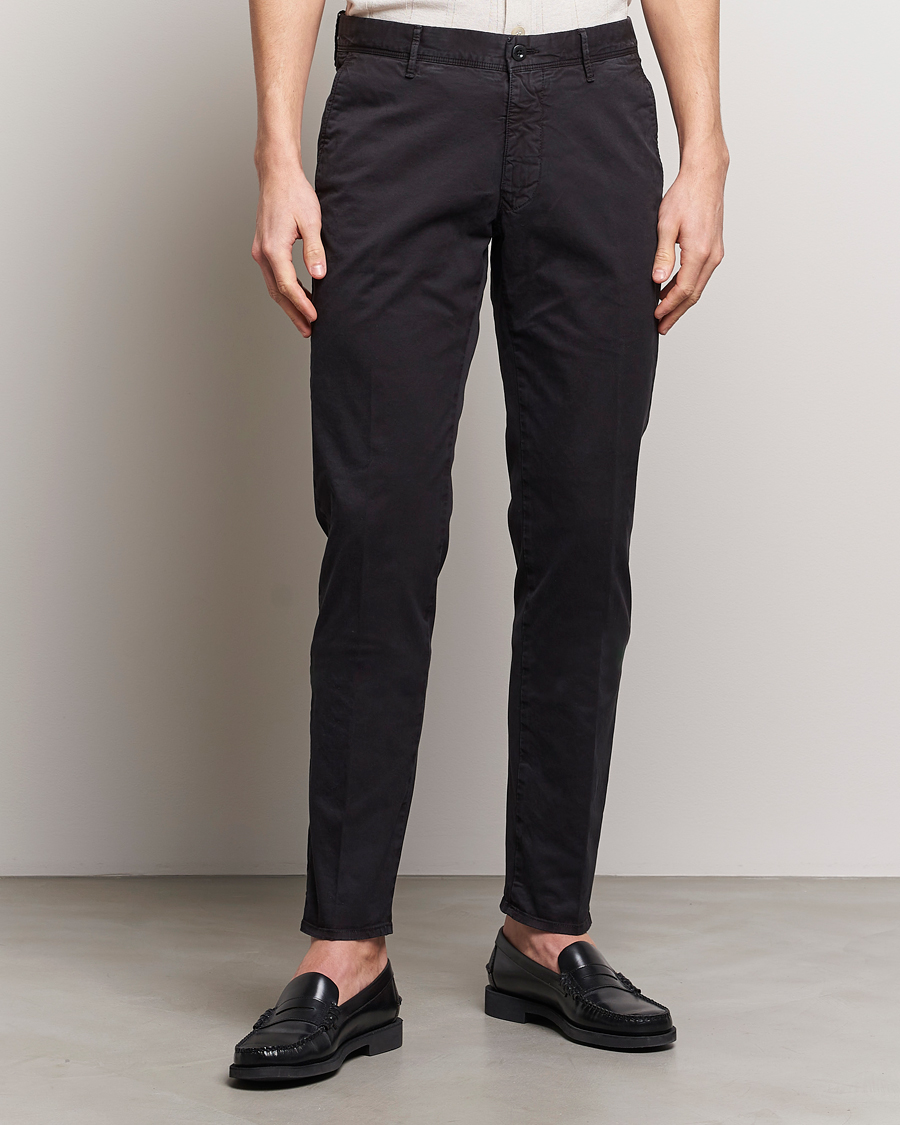 Herre |  | Incotex | Slim Fit Garment Dyed Slacks Black