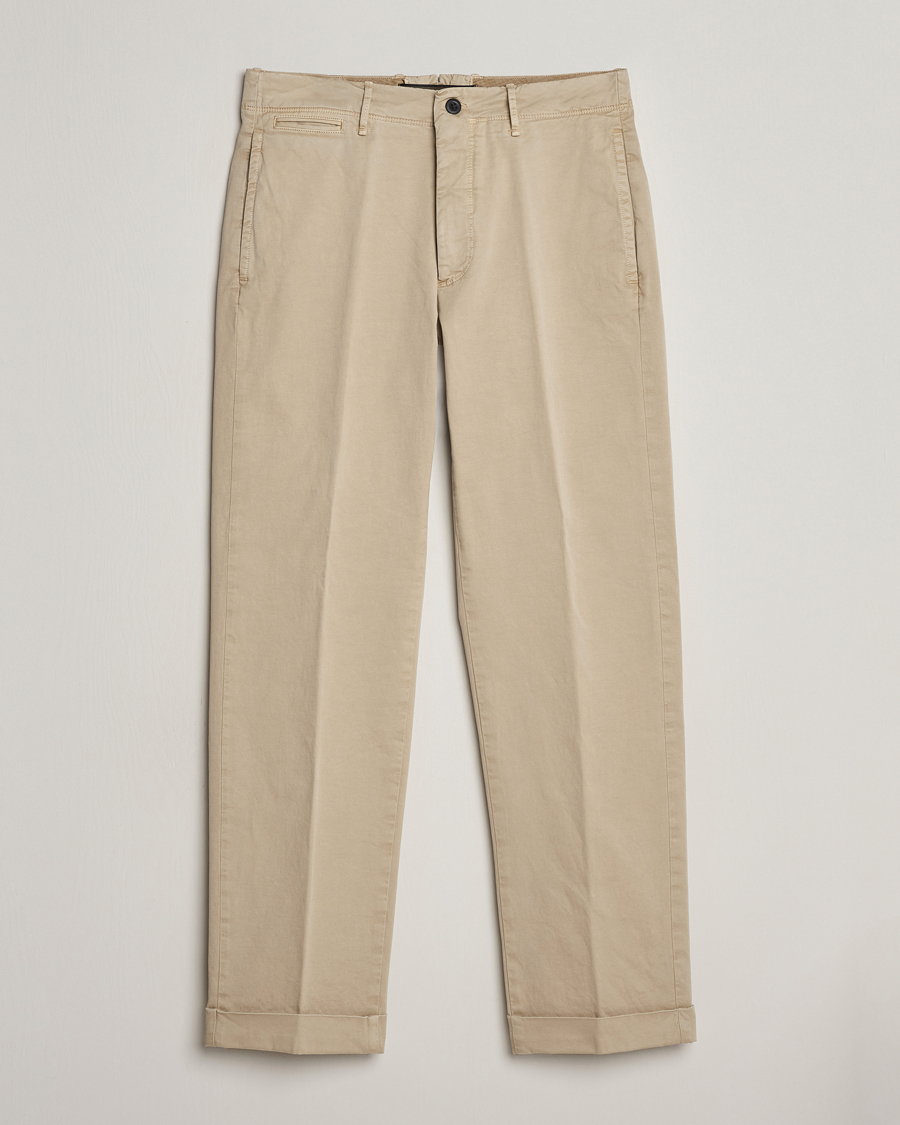 Herre | Bukser | Incotex | Regular Fit Cotton Stretch Slacks Beige