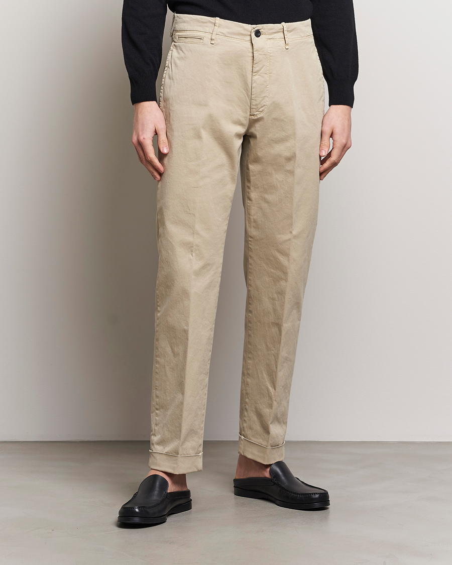 Herre | Avdelinger | Incotex | Regular Fit Cotton Stretch Slacks Beige